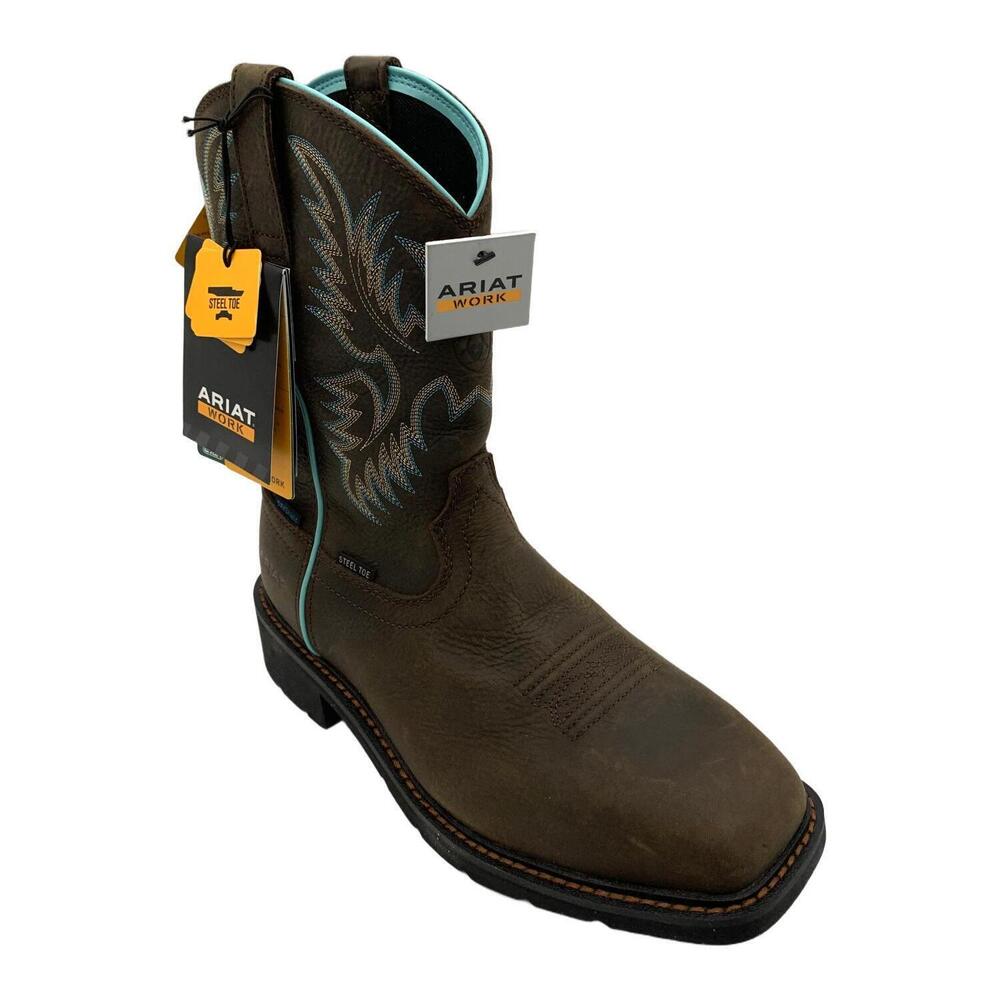 Ariat Women's Krista Waterproof Steel Toe Work Boot Dark Brown - Wide
